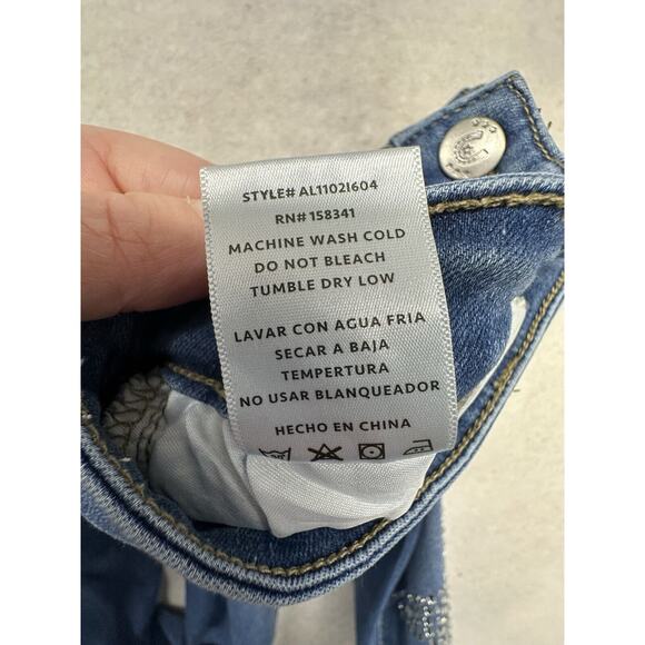 Austin Landing Womens Star Flare Jeans Size 00 Blue Stretch Crystal Western - Picture 8 of 12
